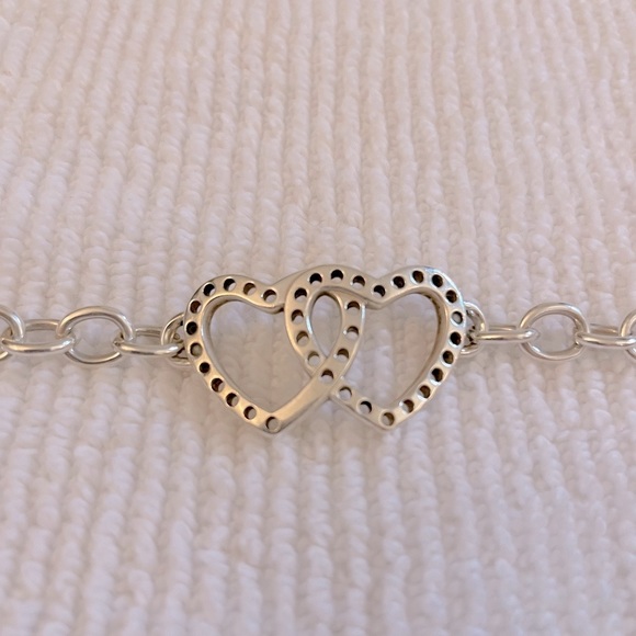 Coach Double Heart Bracelet & Interlocking Heart Ring Sterling Silver Set! - Picture 3 of 12